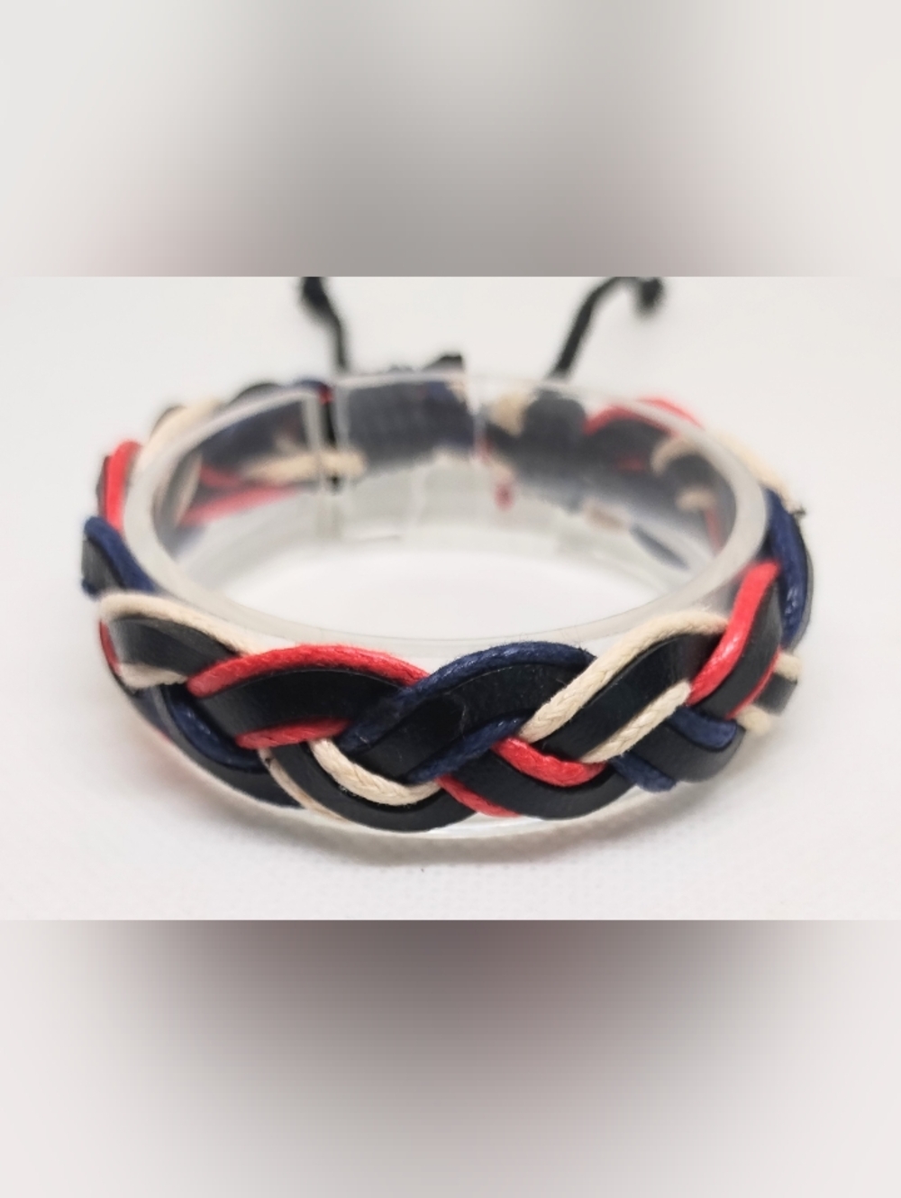 Men's Bracelet Leather Braided Black Jewelry New g2